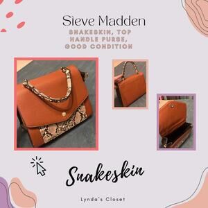 Steve Madden Snakeskin design Top Handle Purse